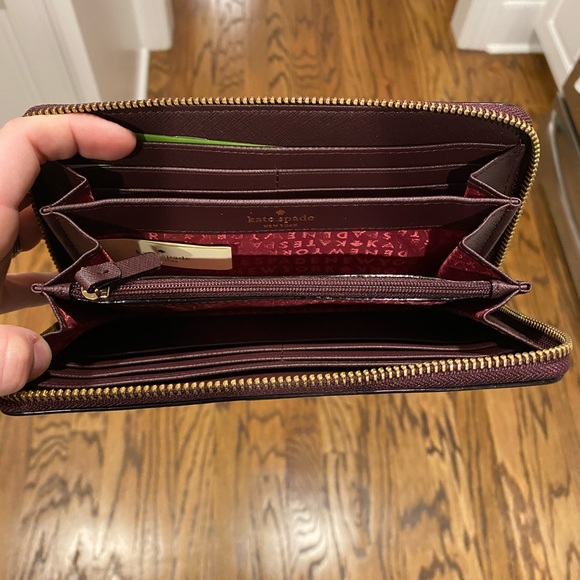 Kate Spade plum/maroon wallet - Picture 2 of 2